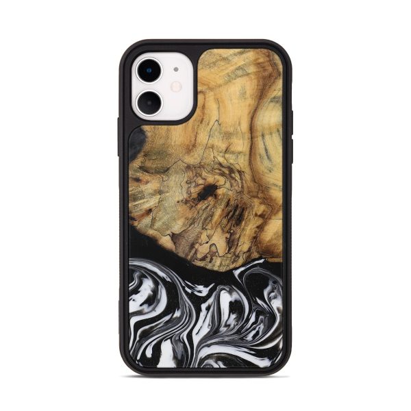 iPhone 11 Wood Phone Case - Camino (Black & White, 728605) For Discount