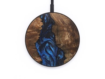 Circle Wood Wireless Charger - Selena (Blue, 726566) Online now