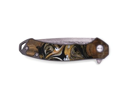 EDC Wood Pocket Knife - Deontae (Black & White, 729585) Online