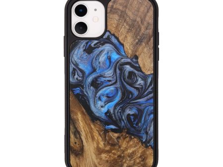 iPhone 11 Wood Phone Case - Franco (Blue, 727106) For Cheap