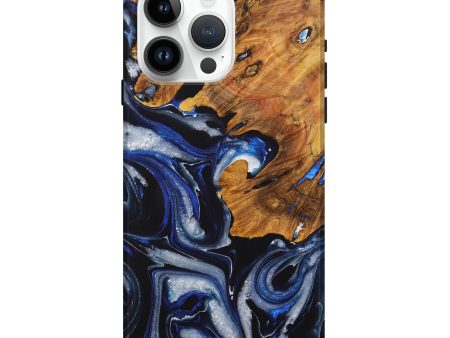 iPhone 15 Pro Max Wood Live Edge Phone Case - Estela (Blue, 730596) Online now