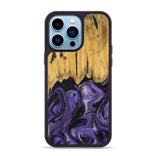 iPhone 14 Pro Max Wood Phone Case - Dequan (Purple, 727526) For Discount