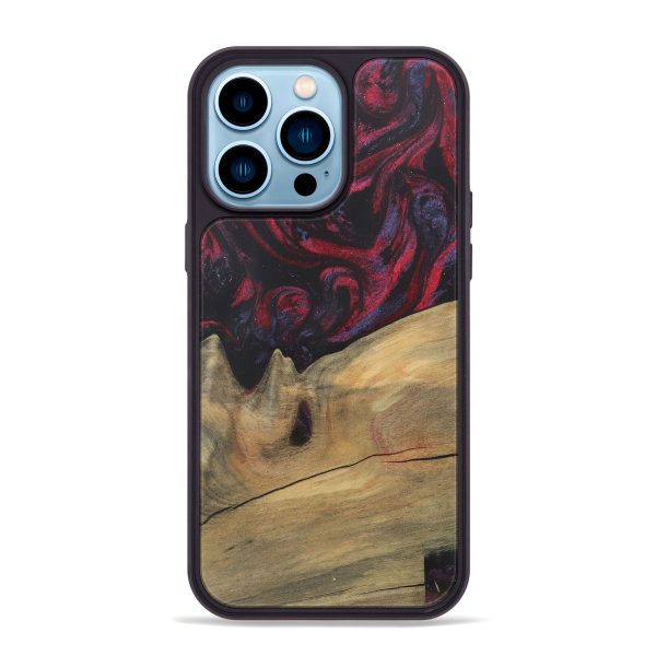 iPhone 14 Pro Max Wood Phone Case - Mikel (Red, 727179) Cheap