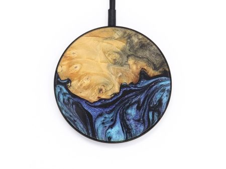 Circle Wood Wireless Charger - Randy (Blue, 727664) For Discount