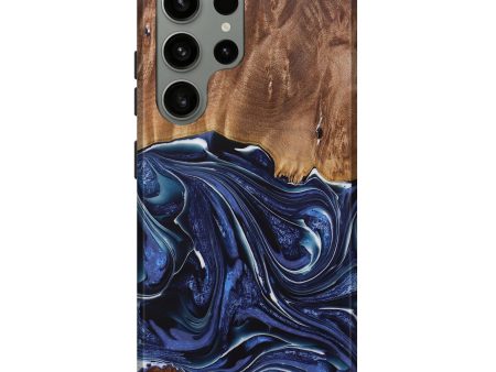 Galaxy S23 Ultra Wood Live Edge Phone Case - Mirella (Blue, 730606) Fashion