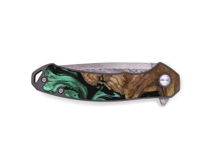 EDC Wood Pocket Knife - Edie (Green, 729752) on Sale