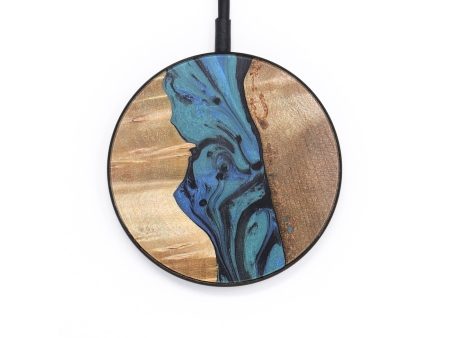 Circle Wood Wireless Charger - Jarrod (Blue, 726914) Online Hot Sale